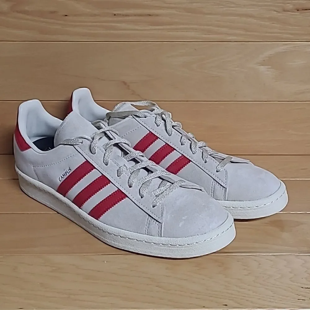 Adidas Originals Campus 80s Low Mens Casual Shoes White Red GY4580